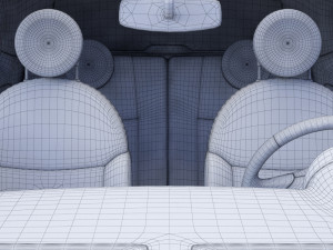 fiat 500 with hq interior Modèle 3D