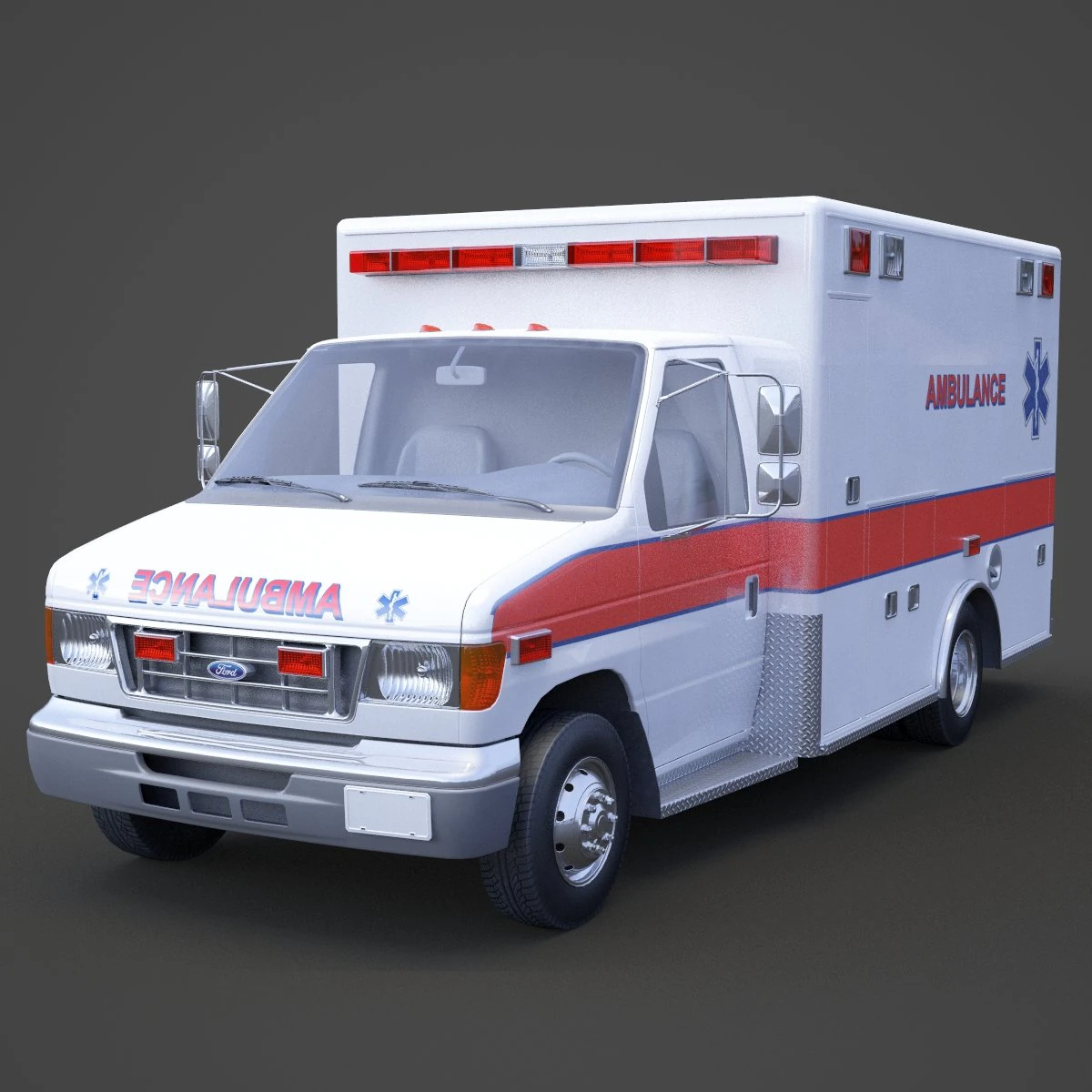Ambulance 02 3D Model .c4d .max .obj .3ds .fbx .stl .blend 