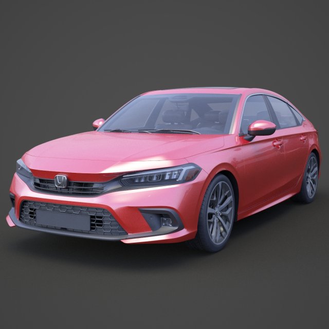 honda civic touring 2022 3Dモデル .c4d .max .obj .3ds .fbx .stl .blend 