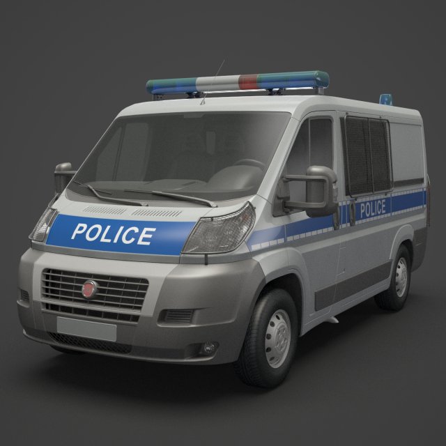 Police Van Modèle 3D .c4d .max .obj .3ds .fbx .stl .blend 