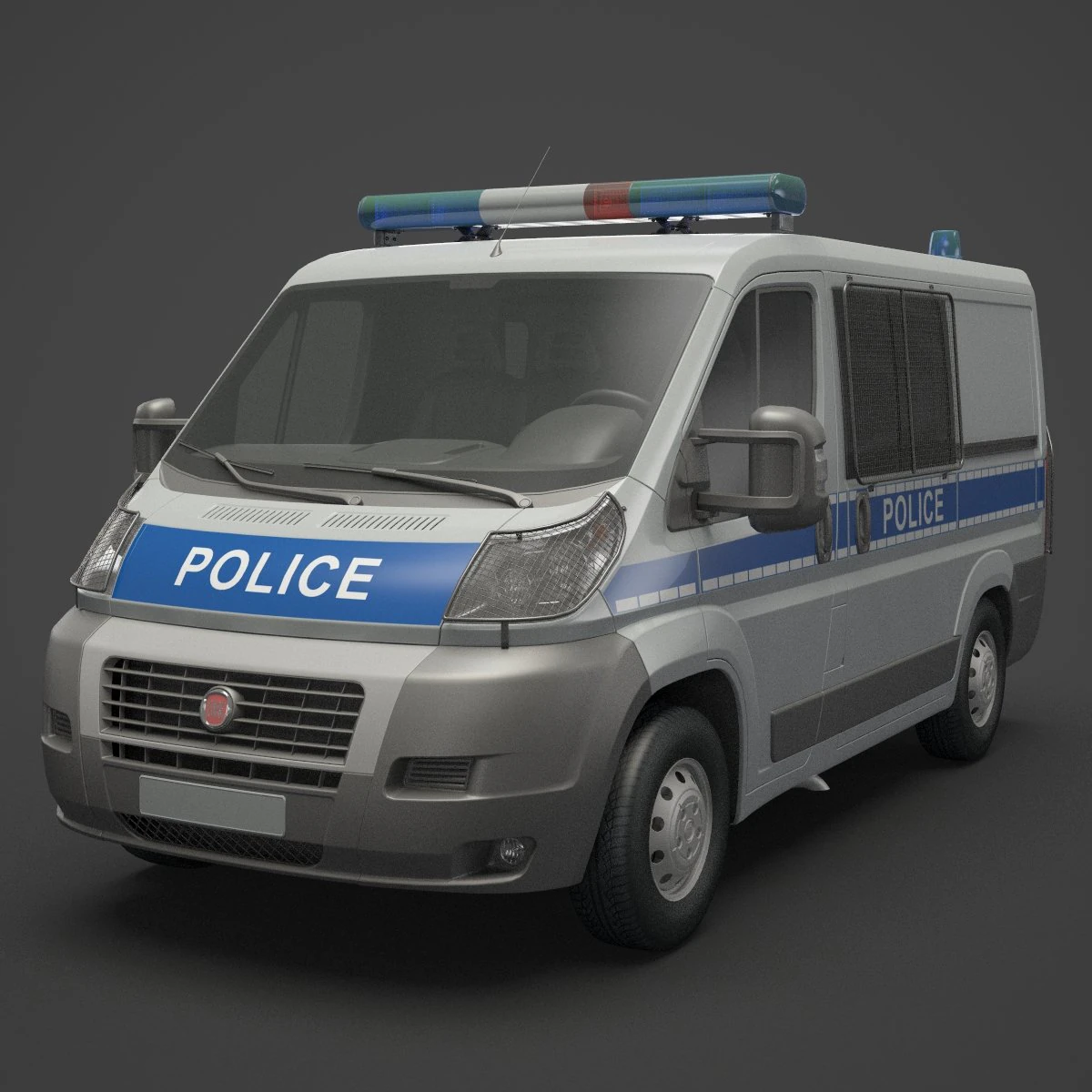 Police Van 3D Model .c4d .max .obj .3ds .fbx .stl .blend 