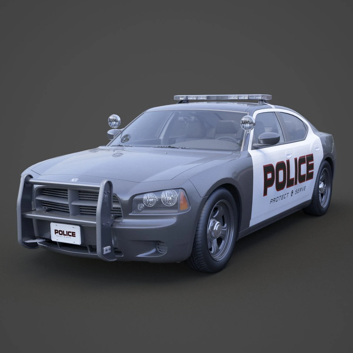 Police Car 3D Model .c4d .max .obj .3ds .fbx .stl .blend