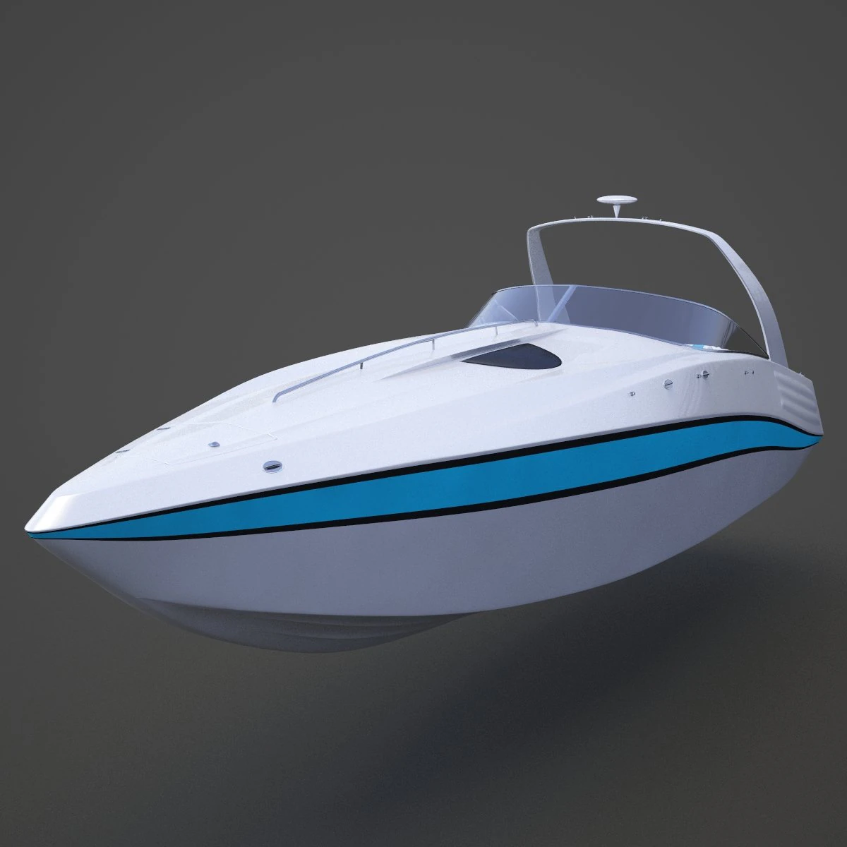 Motor Boat 02 3D Model .c4d .max .obj .3ds .fbx .stl .blend 