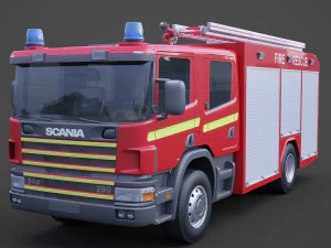 Truk Pemadam Kebakaran 01 Model 3D