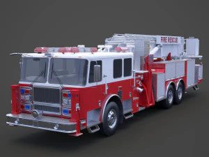 फायर ट्रक 02 3D मॉडल
