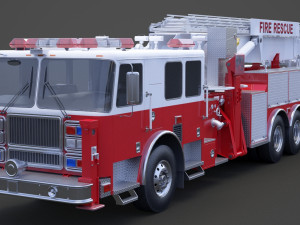 Fire Truck 02 Model 3D