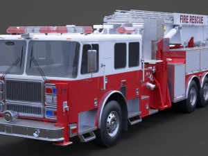 Fire Truck 02 3D Model