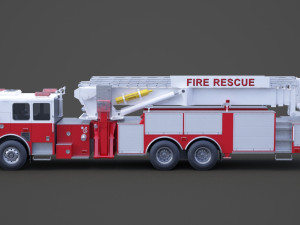 Fire Truck 02 Model 3D