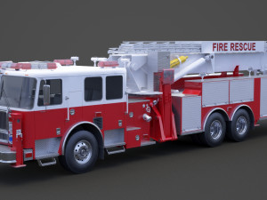 Fire Truck 02 Model 3D
