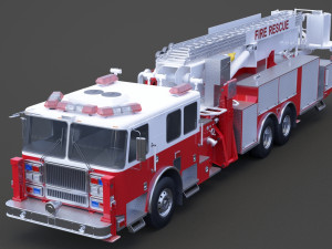 Fire Truck 02 Model 3D