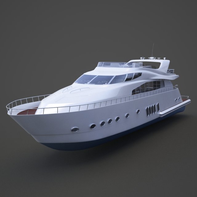 Photorealistic Yacht 02 3D Model .c4d .max .obj .3ds .fbx .stl .blend 