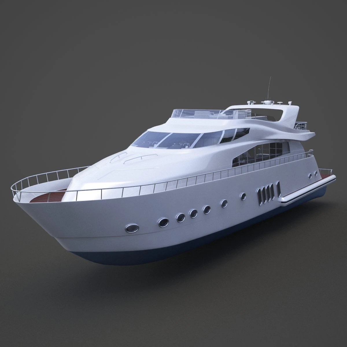 Photorealistic Yacht 02 3D Model .c4d .max .obj .3ds .fbx .stl .blend