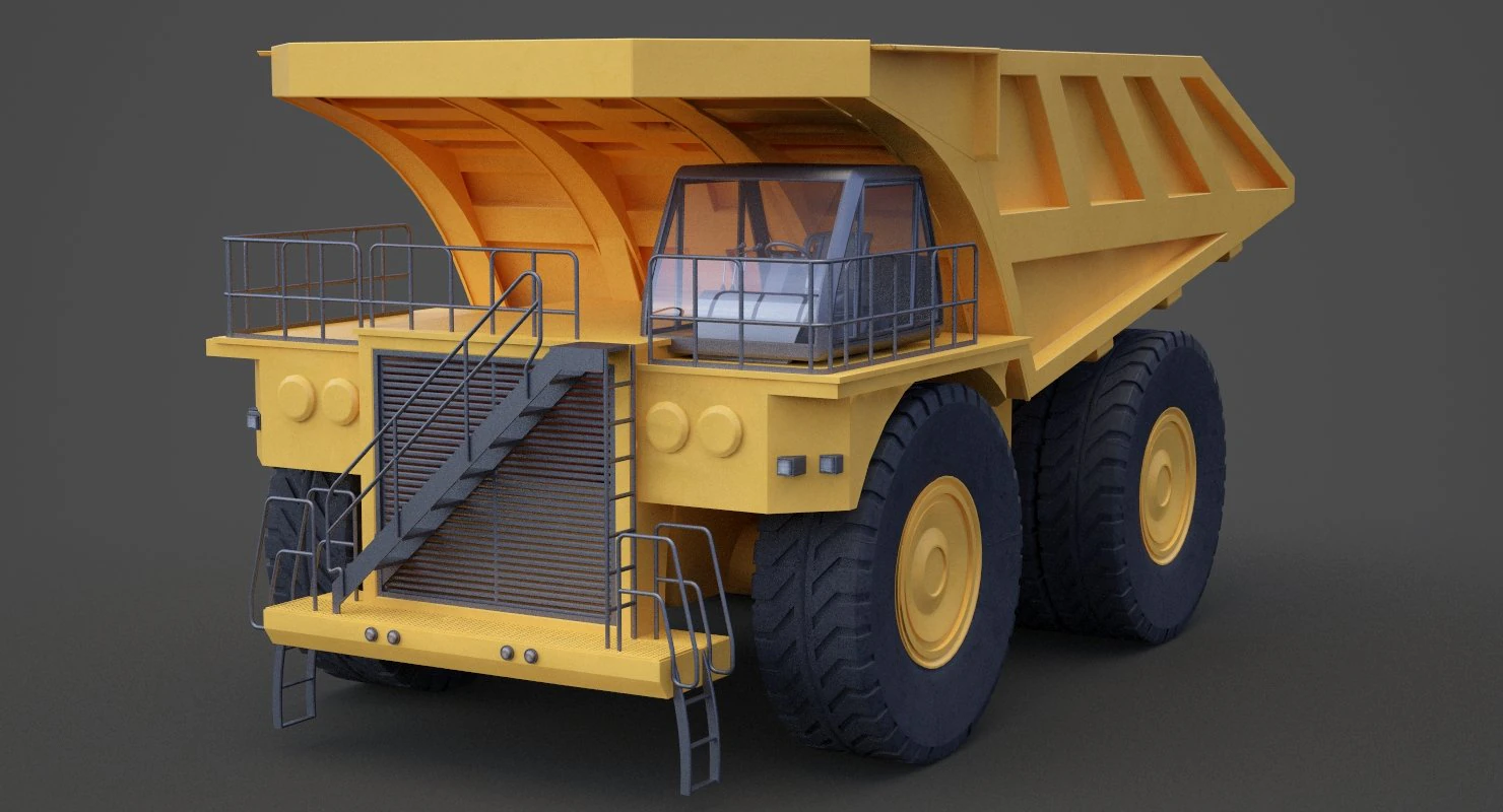 Industrial Vehicle - Mining Truck 01 3D Model .c4d .max .obj .3ds .fbx .stl .blend