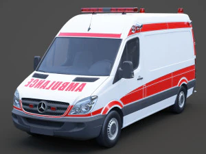 Ambulanza Mercedes Benz Sprinter Modello 3D