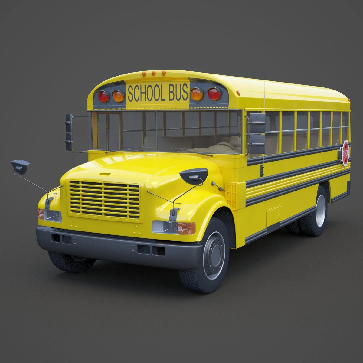 School Bus 01 3D Model .c4d .max .obj .3ds .fbx .stl .blend 