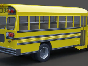 School Bus 01 3D Model