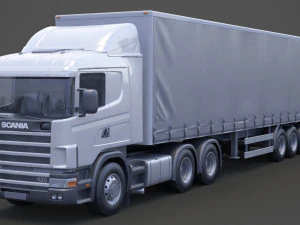 Cami&oacute;n Portacontenedores Scania 01 Modelo 3D