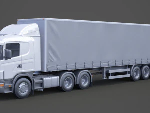 Cami&oacute;n Portacontenedores Scania 01 Modelo 3D