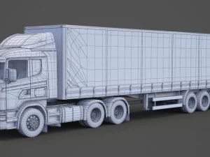 Cami&oacute;n Portacontenedores Scania 01 Modelo 3D