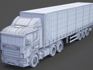 Cami&oacute;n Portacontenedores Scania 01 Modelo 3D