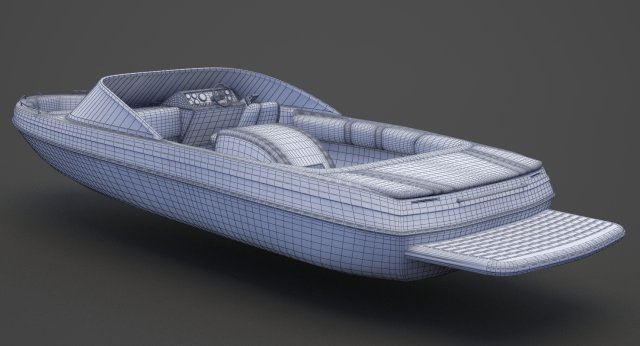 3D model Fishing Motor Boat - Spanish VR / AR / low-poly