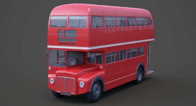 Double Decker Bus 3D Модель .c4d .max .obj .3ds .fbx .stl .blend 