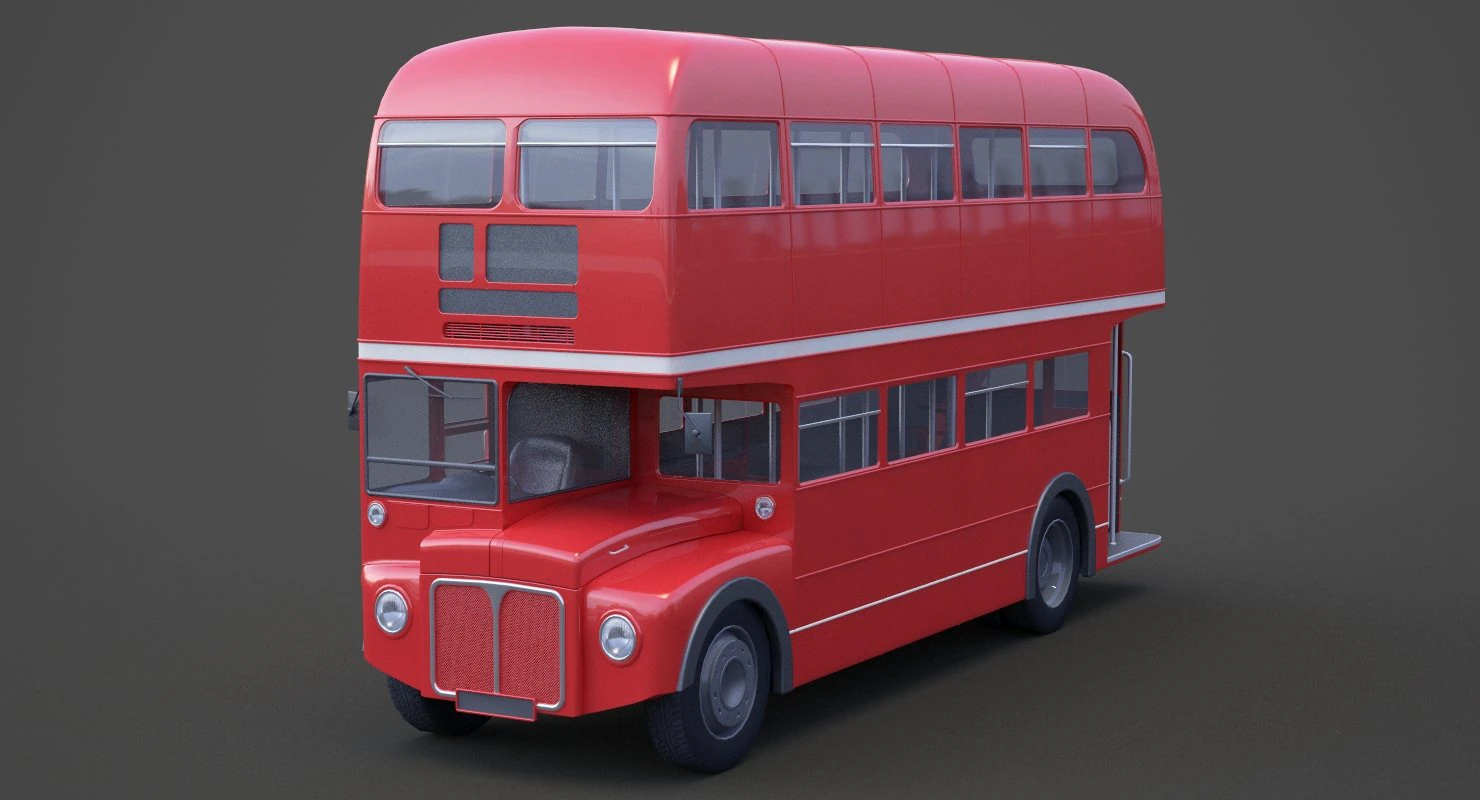 Double Decker Bus 3D Model .c4d .max .obj .3ds .fbx .stl .blend 
