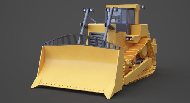 Construction Vehicle - Bulldozer 02 3D Модель .c4d .max .obj .3ds .fbx .stl .blend 