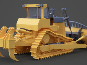 Construction Vehicle - Bulldozer 02 3D Model