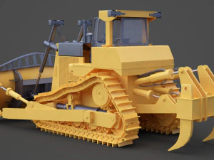 Construction Vehicle - Bulldozer 02 3D Model