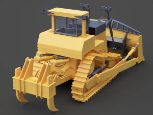 Construction Vehicle - Bulldozer 02 3D Model