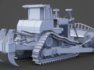 Construction Vehicle - Bulldozer 02 3D Model