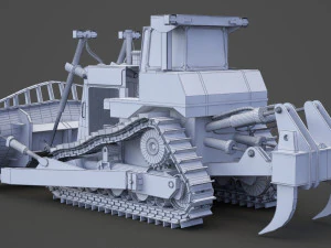 Construction Vehicle - Bulldozer 02 3D Model