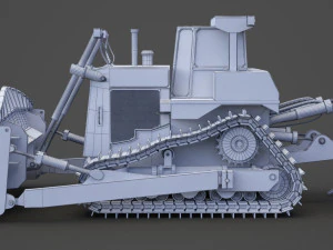 Construction Vehicle - Bulldozer 02 3D Model