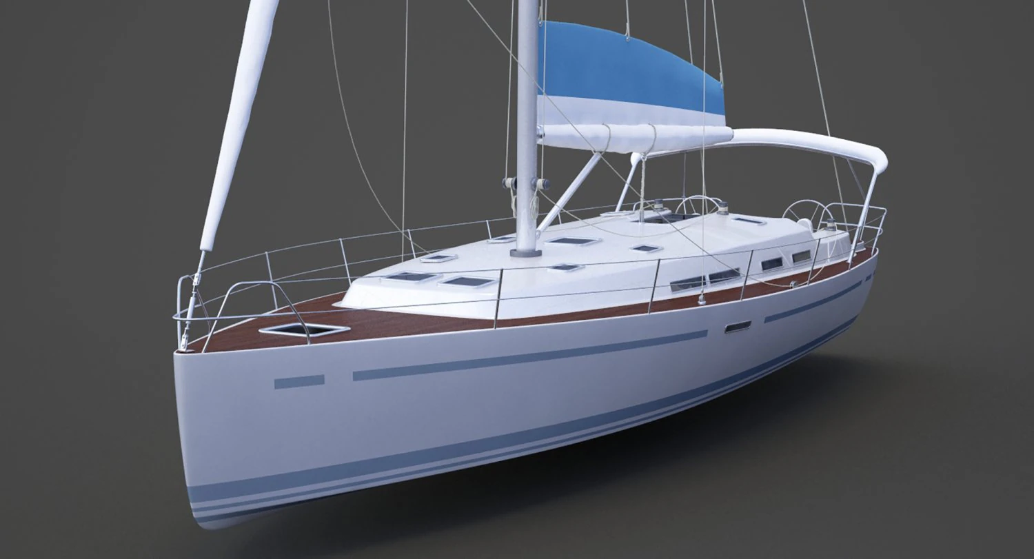 Photorealistic Yacht 04 3D Model .c4d .max .obj .3ds .fbx .stl .blend 