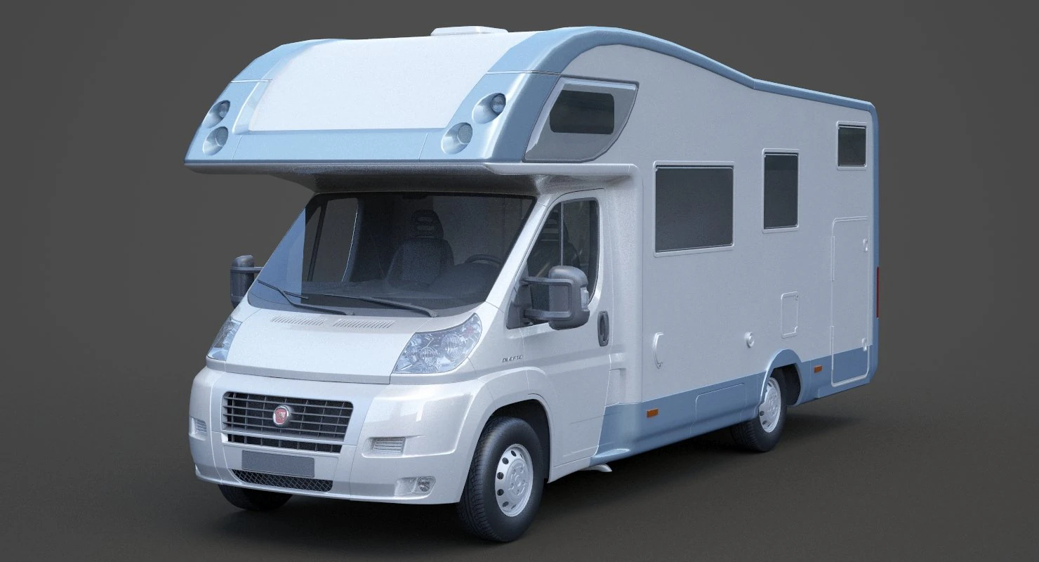 Fiat Ducato Campervan 3D Model .c4d .max .obj .3ds .fbx .stl .blend