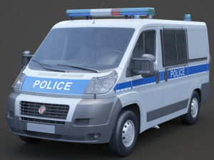Police Van 01 3D Model