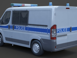 Police Van 01 3D Model
