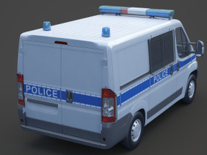 Police Van 01 3D Model