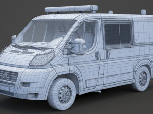 Police Van 01 3D Model