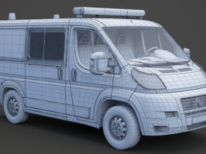 Police Van 01 3D Model