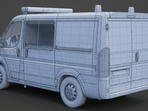Police Van 01 3D Model