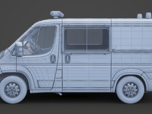 Police Van 01 3D Model