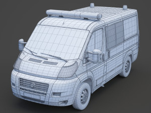 Police Van 01 3D Model