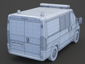 Police Van 01 3D Model