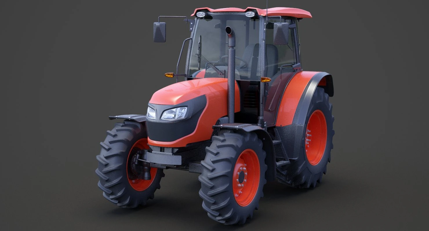 Generic Tractor 01 3D Model .c4d .max .obj .3ds .fbx .stl .blend 