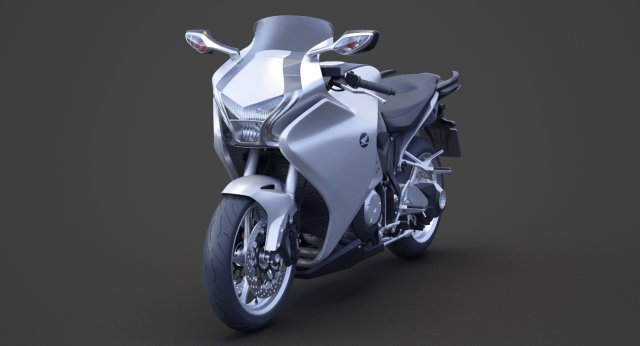 2015 Honda VFR 1200F 3D Model .c4d .max .obj .3ds .fbx .stl .blend 