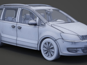Volkswagen Sharan 2016 Modello 3D