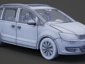 Volkswagen Sharan 2016 3D Model