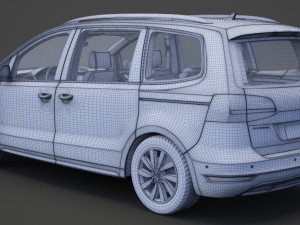 Volkswagen Sharan 2016 Modello 3D
